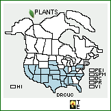 Distribution of Draba cuneifolia Nutt. ex Torr. & A. Gray var. cuneifolia. . 
