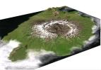 Perspective View of Umnak Island, Aleutian Islands, Alaska (#2)