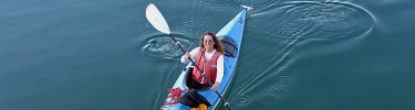 Smiling kayaker