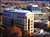 view of the NIH campus looks south beyond the Stokes Labs and Natcher Building