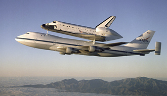 Space Shuttle Carrier Aircraft (SCA) in flight