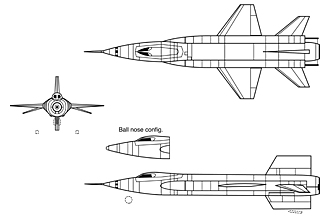 X-15 3-view drawing