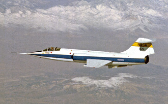 F-104 in flight.