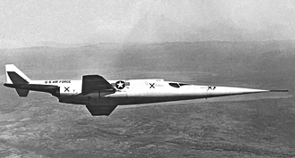 X-3 side view in flight