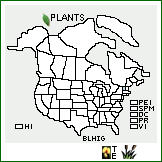 Distribution of Blephilia hirsuta (Pursh) Benth. var. glabrata Fernald. . 