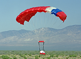 Spacewedge #1 landing with parachute