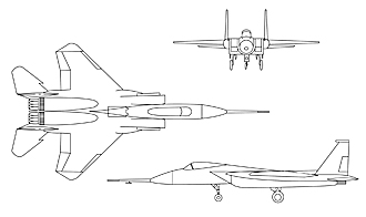 F-15 3-view drawing