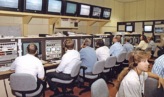 Control room during F-15 flight