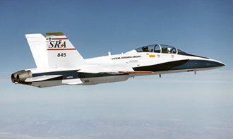 F-18B System Research Aircraft (SRA) in flight