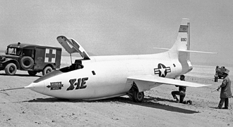 X-1E with collapsed nose gear