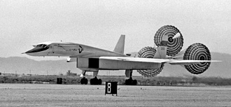 XB-70 landing with chute