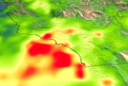 Rainfall accumulation in California