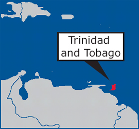 Map of the Caribbean: Trinidad and Tobago