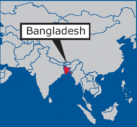 Map of Asia: Bangladesh