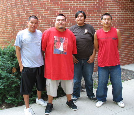 Native American Interns 2007 Group Photo.  Shown from left to right: Zach, Nate, Jordon, and Robert.