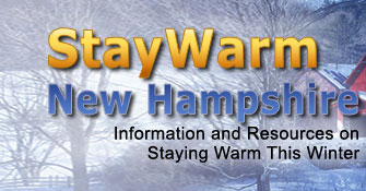 Stay Warm banner to NH heating resources for this winter