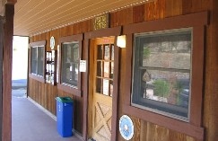 interactive image; photo of the front of the Visitor center; click for larger photo