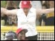 Secretary Spellings cheers for tee ball players at the White House Tee Ball game.