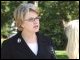 Secretary Spellings talks with reporters on the north lawn of the White House about the newly released Nation's Report Card.