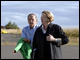Secretary Spellings and Senator Ted Stevens arrive in Bethel, Alaska, to visit schools and highlight strides made by Alaska's schools and students under the No Child Left Behind Act.