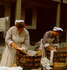 Laundresses at work. Picture taken from Fort Life published by Crabtree Books. Used with permission.