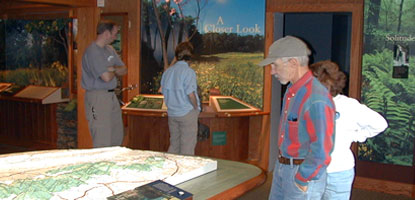 Visitors at Dickey Ridge Visitor Center learn about Shenandoah at the 
