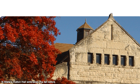 K-State's Holton Hall embraces the fall colors.