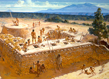 Painting of Tusayan Pueblo by Roy Andersen.