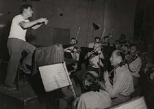 Leonard Bernstein in rehearsal