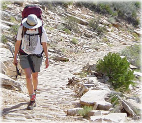 hiking out of the Grand Canyon