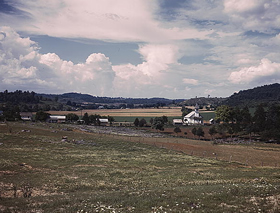 The countryside near the Tennessee Valley Authority dam site, Douglas Dam vicinity, Tenn.