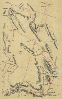 Sketch to correct the Maps of the route of General Wool's Division, of Journey from Monclova to Monterey [Mexico].