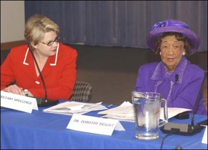 Secretary Spellings with Dr. Dorothy Height at the African-American Leaders Roundtable at the Department.