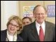 Secretary Spellings and Congressman Castle observe the work of a sixth grade math class at David W. Harlan Elementary School  in Wilmington, Delaware.