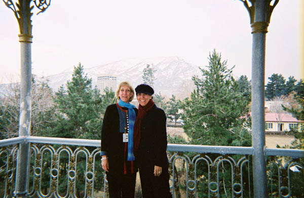 Senior Coordinator for International Womens Issues, Charlotte Ponticelli in Kabul February 2004 with counterpart, Zohra Raseck, from the Afghan Foreign Ministry.