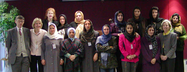 Senior Coordinator for International Womens Issues, Charlotte Ponticelli, meets with Afghan women teachers. 