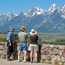 three visitors at the snake river overlook