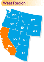 Regional map with California highlighted