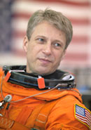 Thomas Reiter in shuttle launch and entry suit