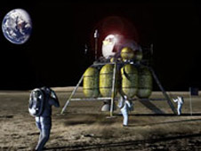 Artist concept of future moon mission