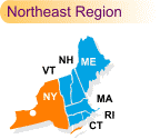 Regional map with New York highlighted