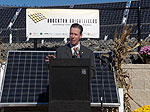 Congressman Lynch speaks at the dedication of the Brockton Brightfields—the largest solar array in New England.  Lynch secured $800,00 in federal funding for the project