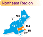 Regional map with Massachusetts highlighted.
