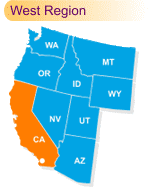 Regional map with California highlighted