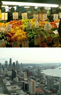 Seattle's famed Pike Place Market and the Seattle skyline. Participants in PEARLS are encouraged to schedule time for pleasant events such as taking walks to the market or socializing with friends.