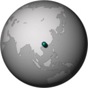 Image of the globe centered at 20 degrees latitude and 110 degrees longitude.