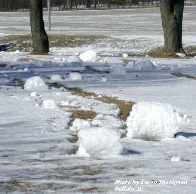 Snow rollers near Buffalo