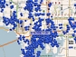 In a snapshot from a single carrier's network in Tampa, Fla., blue dots show active mobile phones.