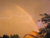 Lightning and rainbow in Bloomington.  Photo by James Gluba.