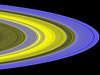 false-color view of Saturn's rings